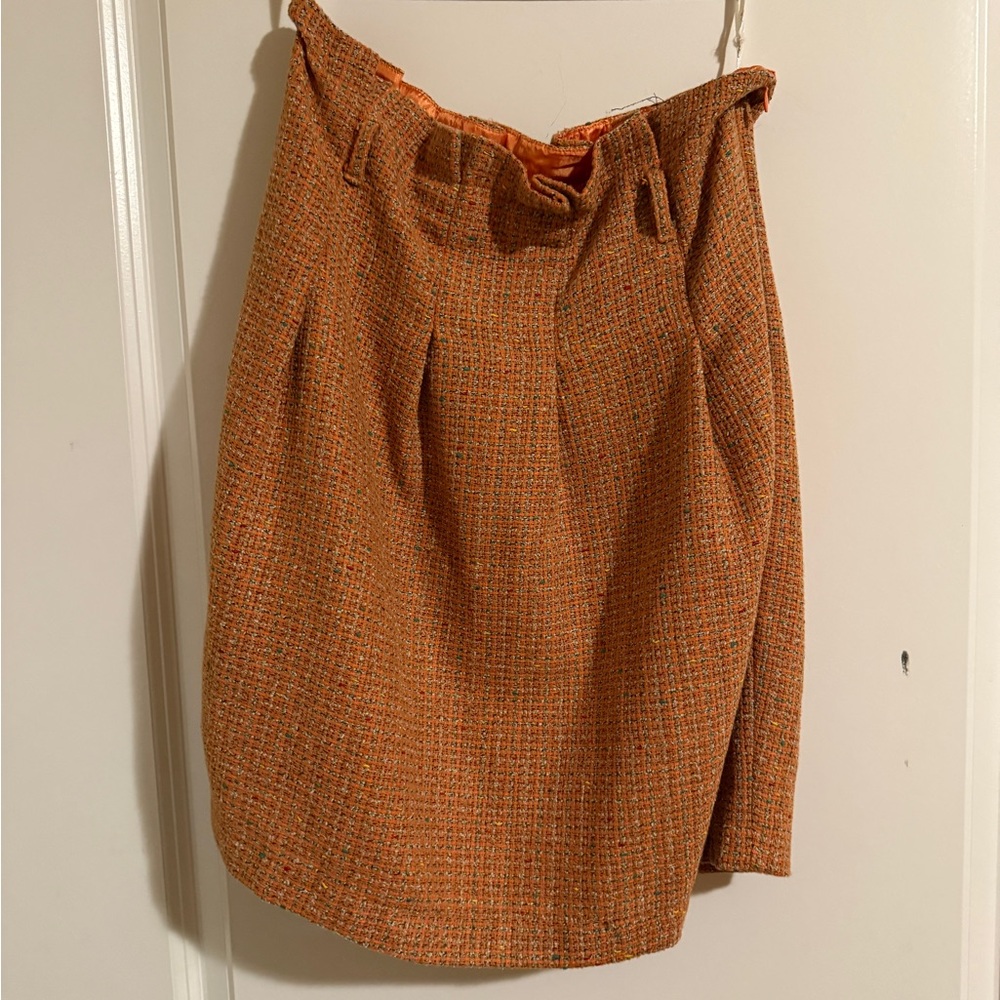 Blu Pepper Orange Tweed Pencil Skirt